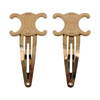 思琳 CELINE Set of 2 Snap Hair Clips 雙件裝按扣髮夾 46Z656BSL 金色凱旋門髮夾 原廠盒子/防塵袋
