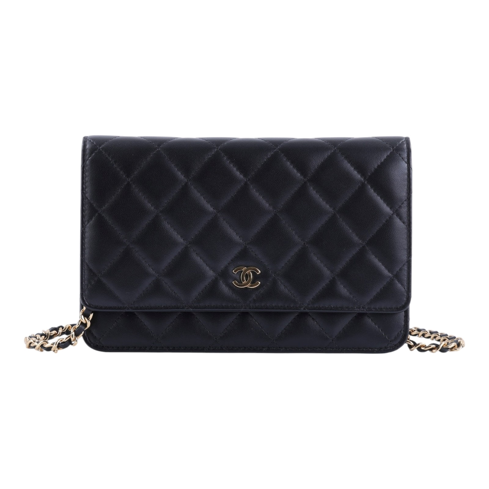 香奈兒 CHANEL CC LOGO 菱格紋 三用 woc 鏈帶包 A33814 Y01295 25開 黑金羊WOC 原廠盒子/防塵袋/保證卡/購買證明