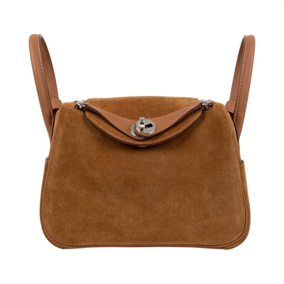 愛馬仕 Hermes Lindy II 琳迪包 迷你 銀色五金 棕褐色 金棕色 H085955CKAB /K AS968 AP  盒子/防塵袋