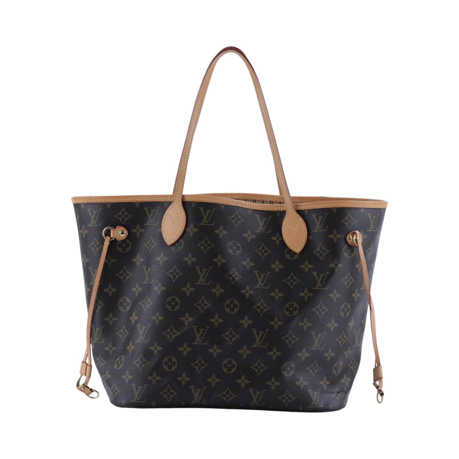 路易威登 LOUIS VUITTON Neverfull MM  經典帆布 肩背 購物袋 紅玫米黃雙色內襯 M46975  防塵袋/內袋