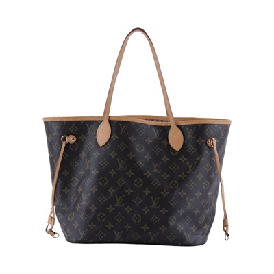 路易威登 LOUIS VUITTON Neverfull MM  經典帆布 肩背 購物袋 紅玫米黃雙色內襯 M46975  防塵袋/內袋