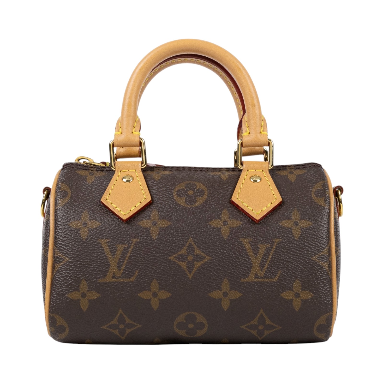 路易威登 LOUIS VUITTON Nano Speedy 原花 手提 肩背包 M81085 原花NANO SPEEDY 背帶