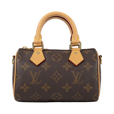 路易威登 LOUIS VUITTON Nano Speedy 原花 手提 肩背包 M81085 原花NANO SPEEDY 背帶