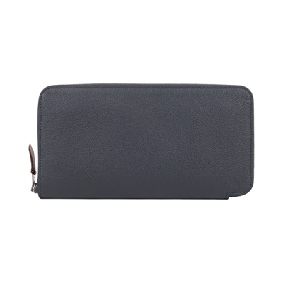 愛馬仕 Hermes SilkIn 拉鍊 長夾 錢包 SILKL K SI 001 DB K刻 灰絲巾長夾 無附屬品