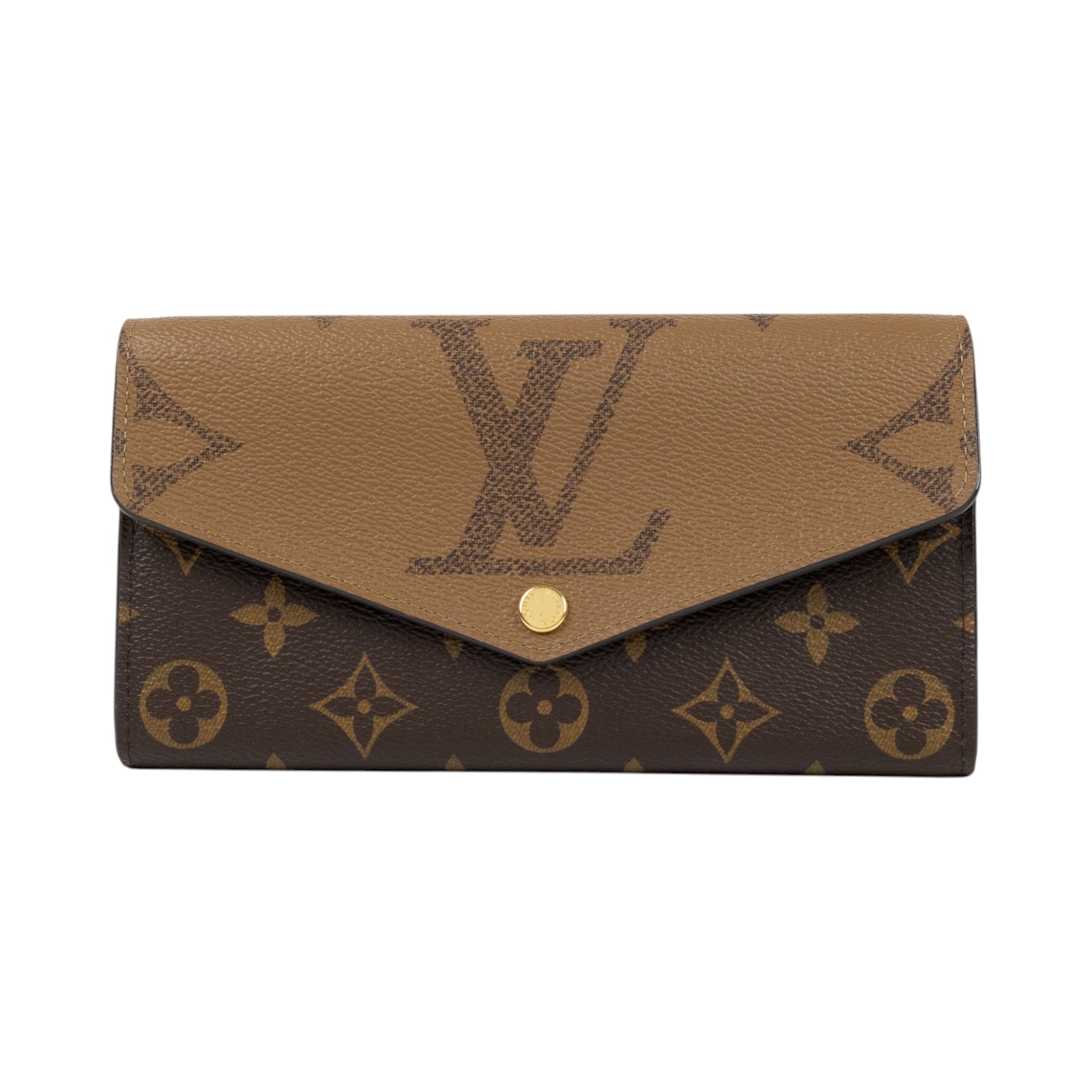 路易威登 LOUIS VUITTON Sarah 錢包 Reverse帆布 M80726 晶片款 原花雙色SARAH長夾 原廠盒子/防塵袋