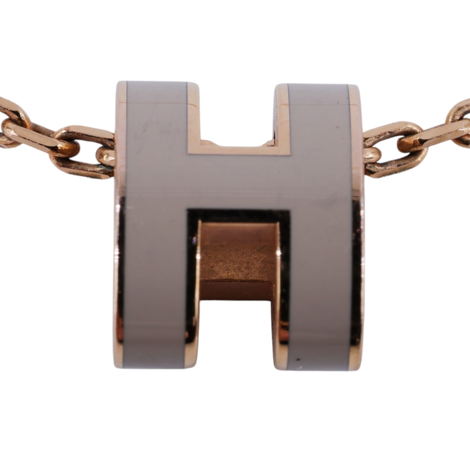 愛馬仕 Hermes Mini Pop H 墜飾 POPHPMINI GD0235 栗子灰 MINI POP H 項鍊 防塵袋