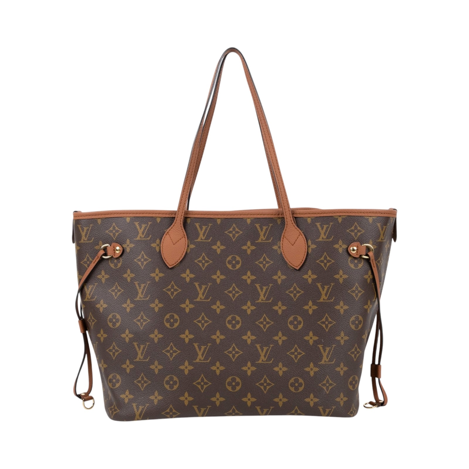路易威登 LOUIS VUITTON Neverfull Inside Out MM 老花 牛皮 肩背包 雙面 棕褐色 M12061 晶片款  原廠盒子/防塵袋/內袋