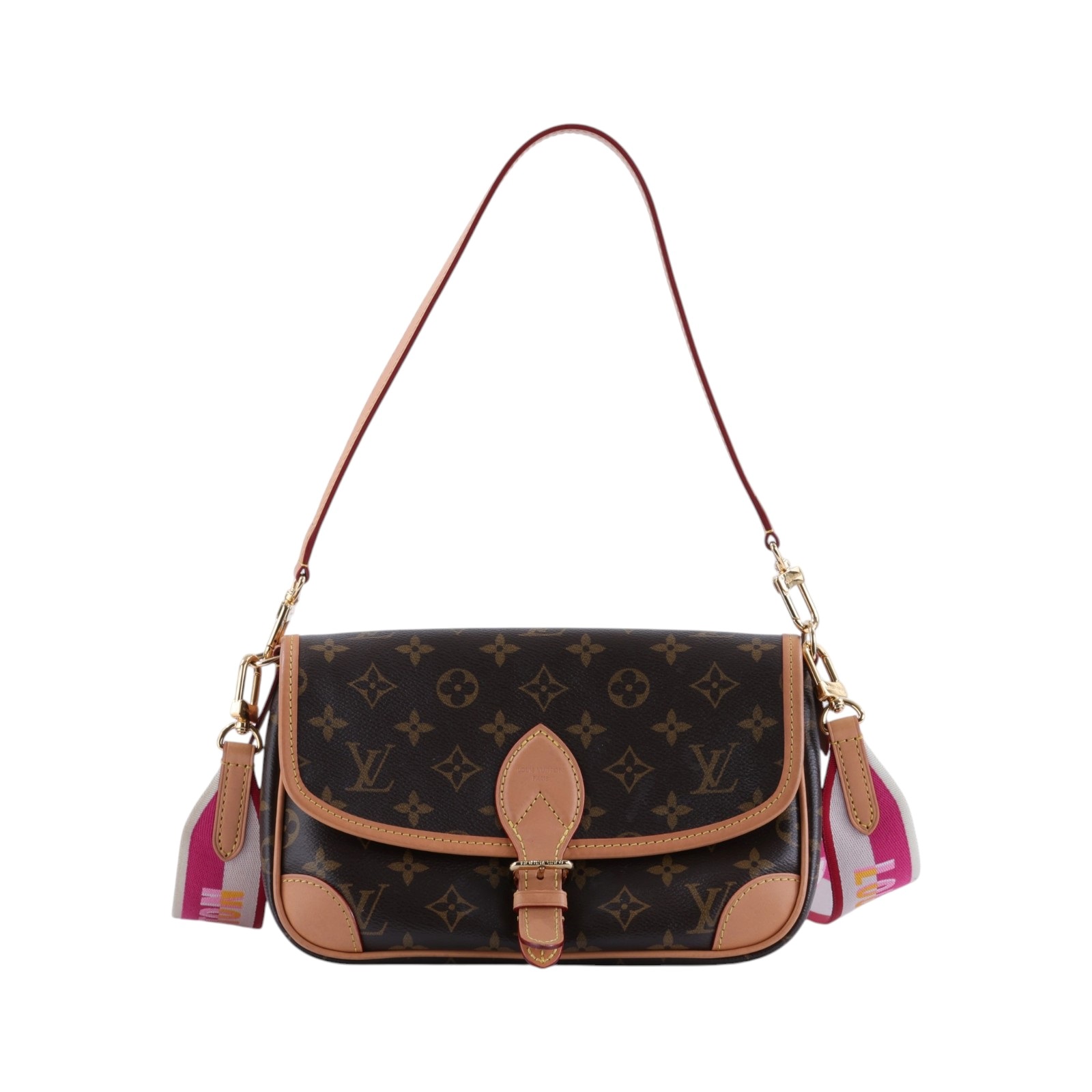 路易威登 LOUIS VUITTON Diane 腋下包法棍 單肩背包 經典帆布 M45985 晶片款 棕原花DIANE法棍包 防塵袋/背帶2