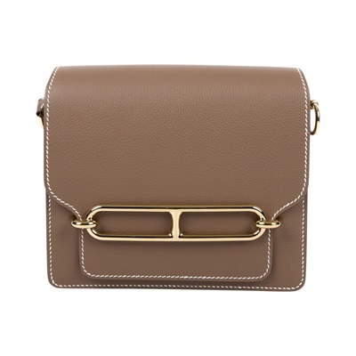 愛馬仕 Hermes Roulis 豬鼻子 斜背包 18 Mini 大象灰 香檳金五金 H070510CP18 /GST967 CS  原廠盒子/防塵袋/背帶/購買證明影本