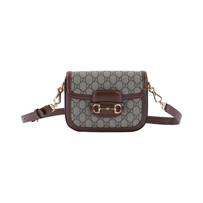 古馳 GUCCI Horsebit 1955 迷你 馬鞍包 658574 HUHHG 棕1955 MINI 背帶