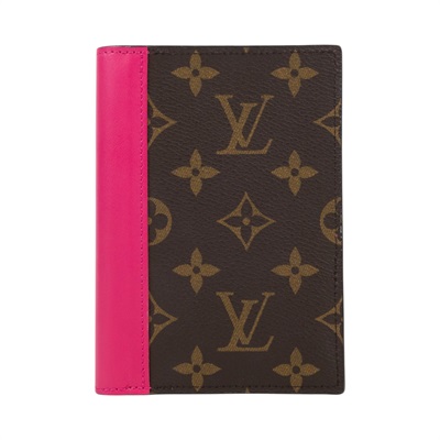路易威登 LOUIS VUITTON 護照套 Monogram 帆布 M12825 晶片款 粉原花護照套 無附屬品