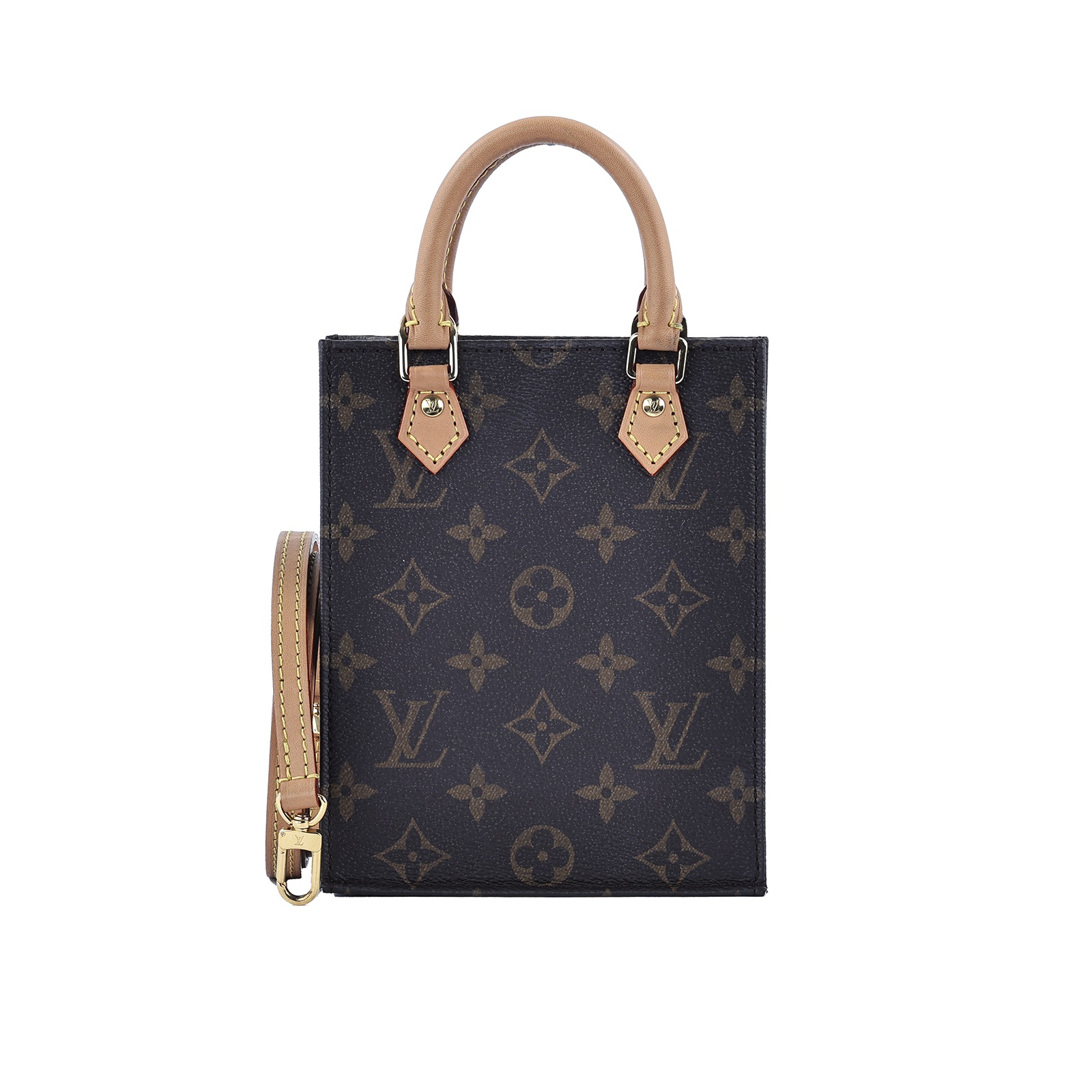 路易威登 LOUIS VUITTON Petit Sac Plat 經典帆布 斜背包 M69442 晶片款 原花迷你琴譜包 防塵袋/原廠盒子/購買證明