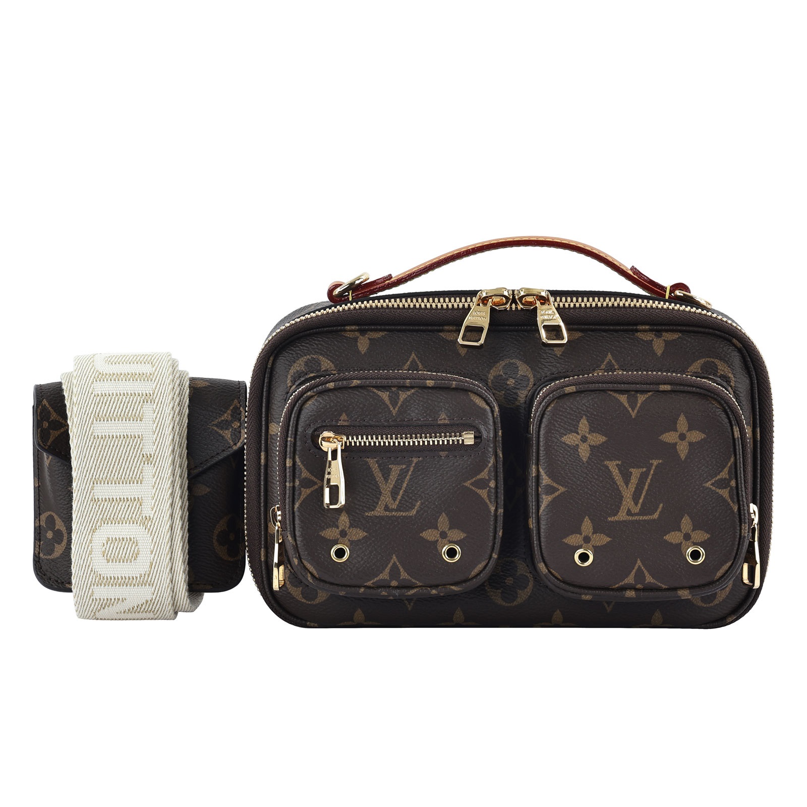 路易威登 LOUIS VUITTON Utility Crossbody 經典帆布 斜背包 M80446 晶片款 原花UTILITY斜背包 防塵袋