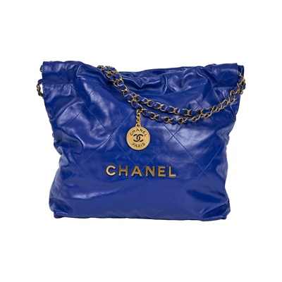 香奈兒 CHANEL 22 小型 束口包 AS3260 晶片款 閃電藍22包 小號 防塵袋 /購買證明正本
