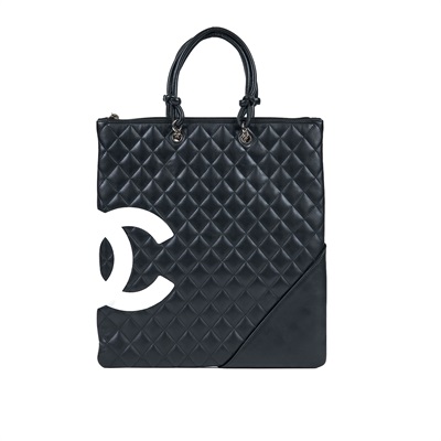 香奈兒 CHANEL Cambon Flat Tote Bag 托特包 A28126 ☆黑康朋扁形托特包 防塵袋/保證卡