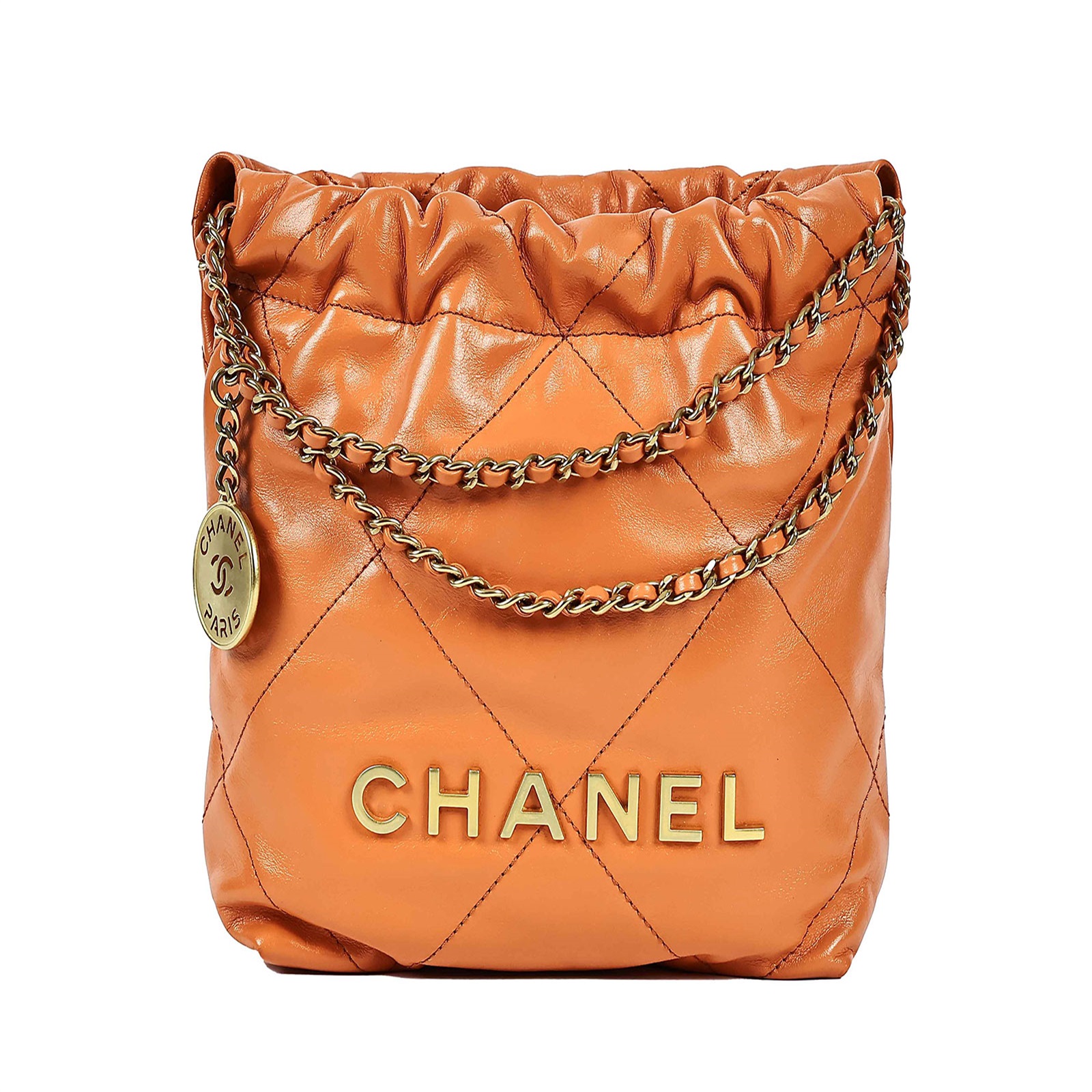香奈兒 CHANEL 22 迷你 束口包 AS3980 晶片款 泰奶金22 MINI 防塵袋/原廠盒子
