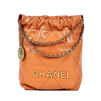 香奈兒 CHANEL 22 迷你 束口包 AS3980 晶片款 泰奶金22 MINI 防塵袋/原廠盒子