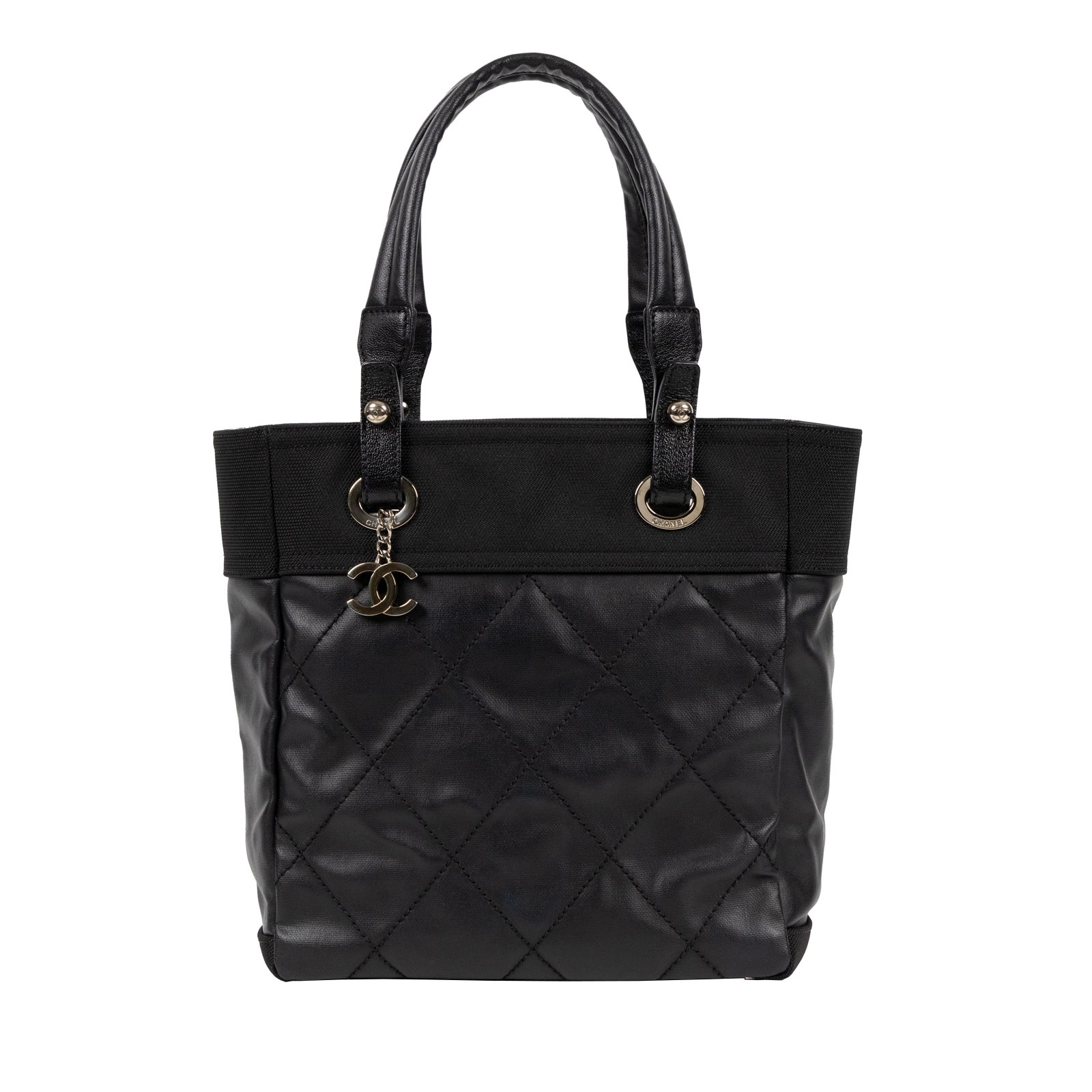 香奈兒 CHANEL Paris Biarritz PM 塗層帆布 托特包 A34208 14開黑Biarritz PM 防塵袋