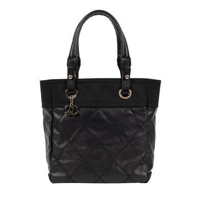 香奈兒 CHANEL Paris Biarritz PM 塗層帆布 托特包 A34208 14開黑Biarritz PM 防塵袋