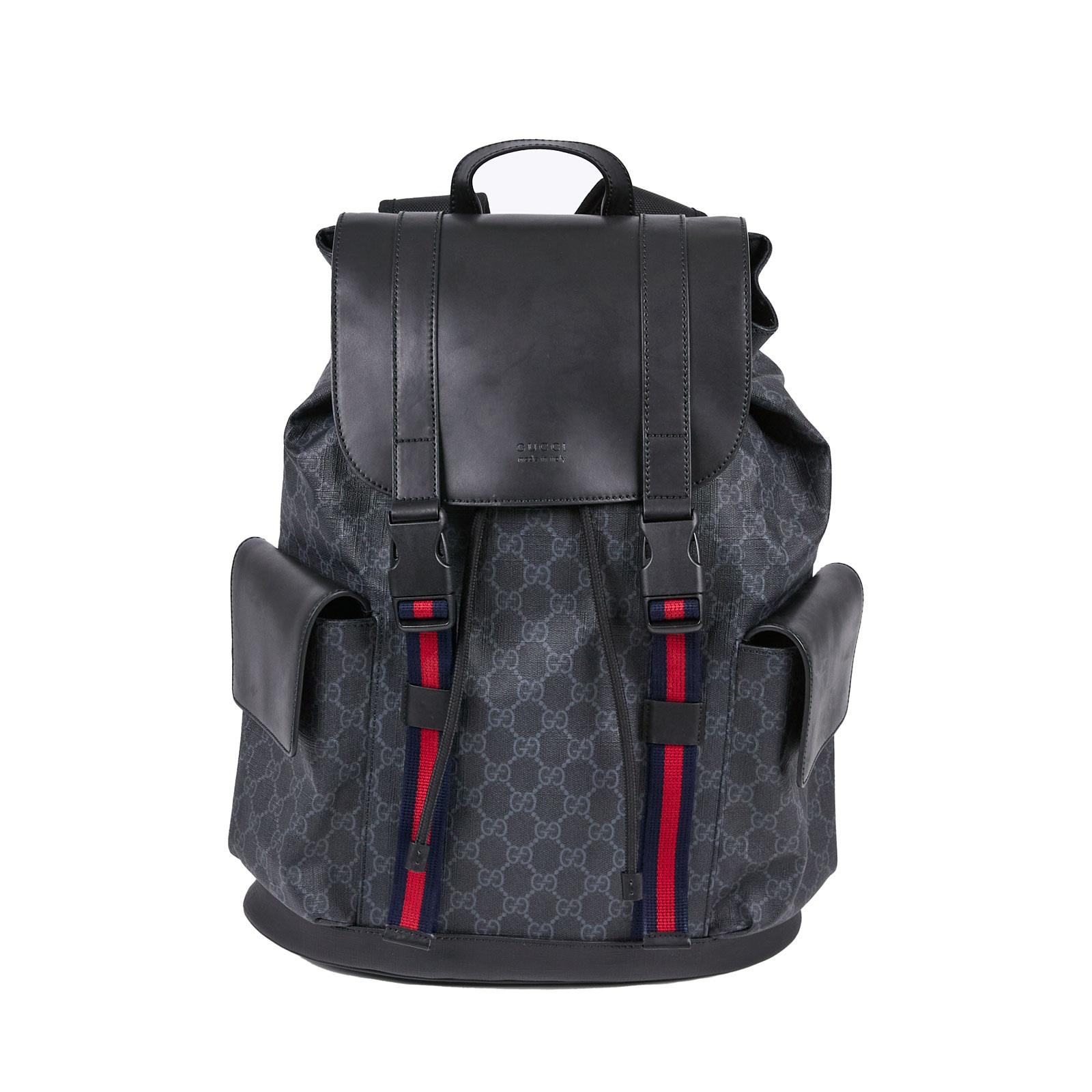 古馳 GUCCI GG 帆布 後背包 495563 黑GG Supreme老花後背包/495563 防塵袋