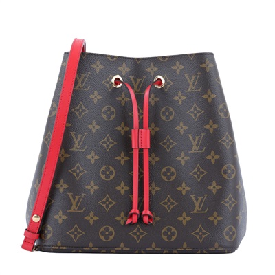 路易威登 LOUIS VUITTON NéoNoé MM 經典帆布 肩背 水桶包 紅色 M44021 晶片款 原花紅NEONOE水桶包 背帶/防塵袋/原廠盒子