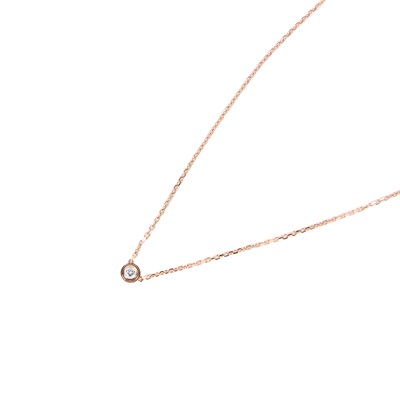 卡地亞 CARTIER d'Amour 吊墜 圓形明亮式切割鑽石 迷你款 B7224516 18K RG單鑽項鍊 原廠盒子/保證卡/購買證明正本