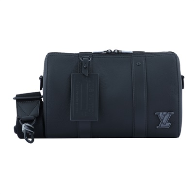 路易威登 LOUIS VUITTON City Keepall 肩背 波士頓包 黑色 M59255 晶片款  原廠盒子/防塵袋/背帶/購買證明正本