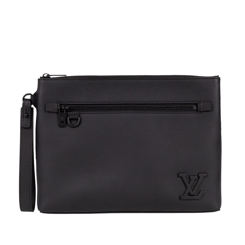 路易威登 LOUIS VUITTON Takeoff 隨身包 手拿包 小牛皮 M69837 晶片款 黑Takeoff 隨身包 原廠盒子/防塵袋