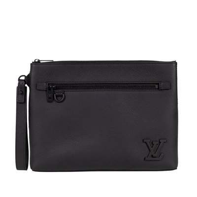 路易威登 LOUIS VUITTON Takeoff 隨身包 手拿包 小牛皮 M69837 晶片款 黑Takeoff 隨身包 原廠盒子/防塵袋