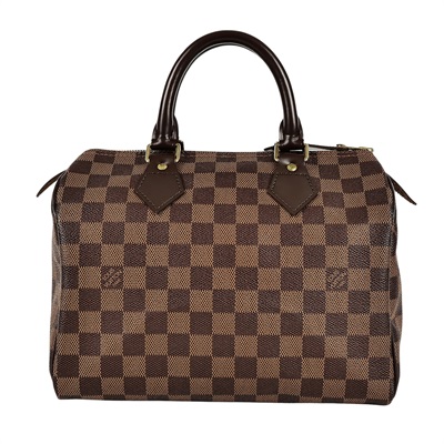 路易威登 LOUIS VUITTON Speedy 25 手提波士頓包 棕棋盤格 N41532 咖棋盤格SPEEDY25 購買證明正本
