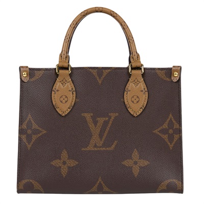 路易威登 LOUIS VUITTON OnTheGo PM 雙色帆布 手提 斜背包 M46373 晶片款  原廠盒子/防塵袋/購買證明正本/背帶