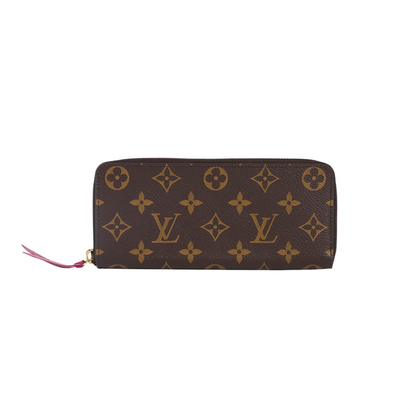 路易威登 LOUIS VUITTON Clémence 錢包 拉鍊 長夾 經典帆布 芭蕾粉色 M61298 晶片款  原廠盒子/防塵袋