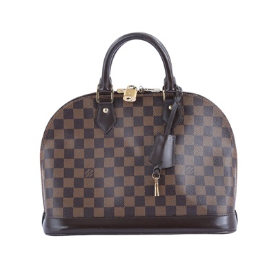 路易威登 LOUIS VUITTON Alma PM 棕棋盤 可斜背 貝殼包  N53151 棋盤格ALMA PM 防塵袋/鎖組