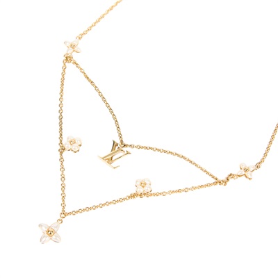 路易威登 LOUIS VUITTON LV Floragram 項鏈 M00981 金色FLORAGRAM項鍊 原廠盒子/防塵袋