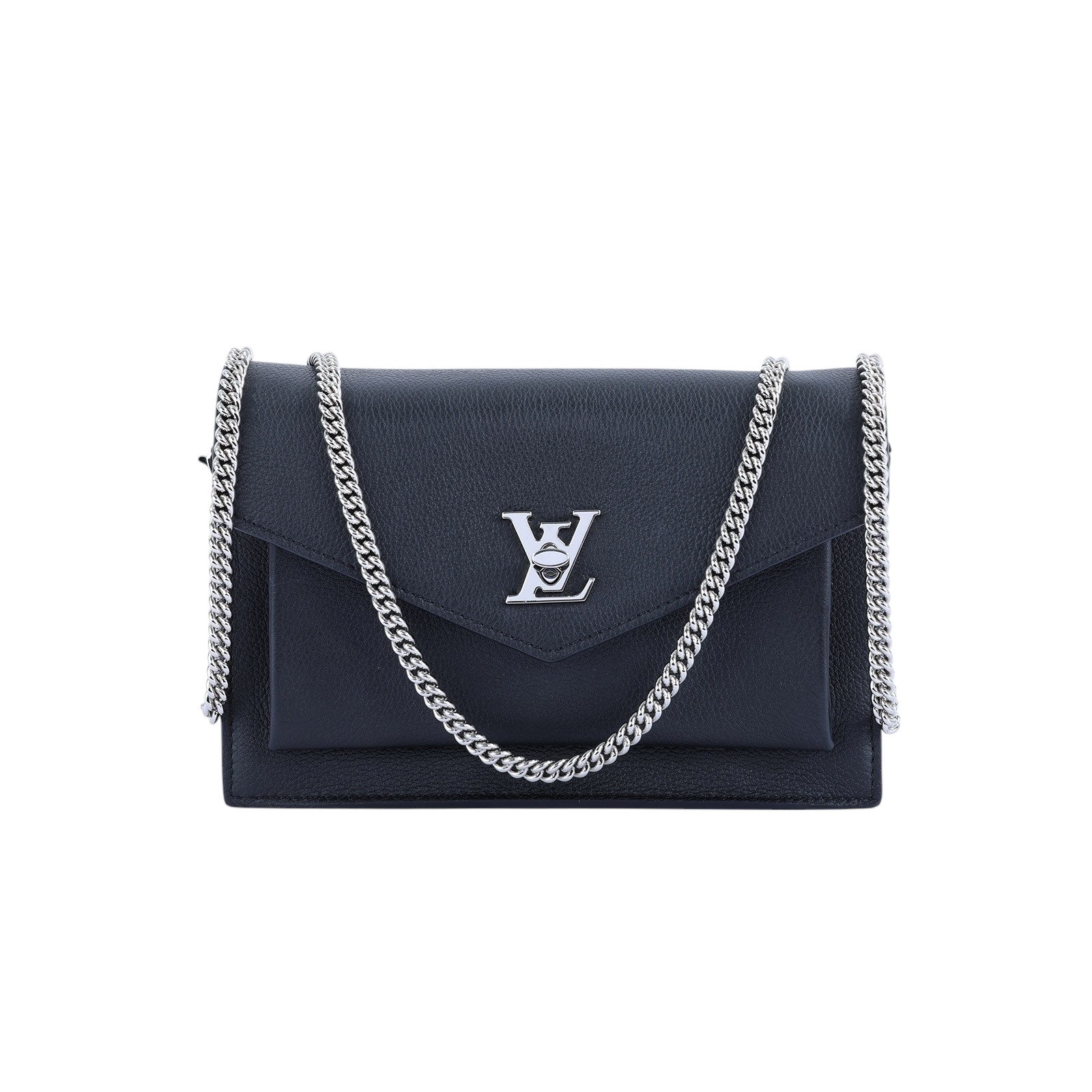 路易威登 LOUIS VUITTON Mylockme Chain Pochette 小牛皮 大LOGO 翻蓋 鍊帶 WOC 肩背 斜背包 M63471 晶片款  原廠盒子/防塵袋/購買證明正本