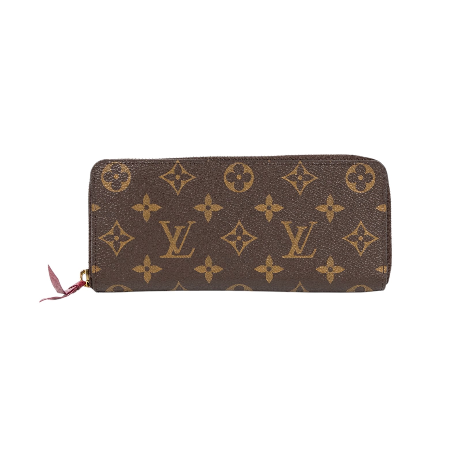 路易威登 LOUIS VUITTON Clémence 錢包 拉鍊 長夾 經典帆布 紫紅色 M60742 晶片款  原廠盒子/防塵袋/購買證明正本