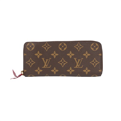 路易威登 LOUIS VUITTON Clémence 錢包 拉鍊 長夾 經典帆布 紫紅色 M60742 晶片款  原廠盒子/防塵袋/購買證明正本