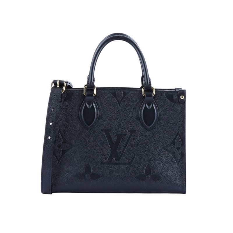 路易威登 LOUIS VUITTON OnTheGo PM 手提 肩背包 黑色 M45653 晶片款 黑原花壓紋ON THE GO PM 原廠盒子/防塵袋/背帶