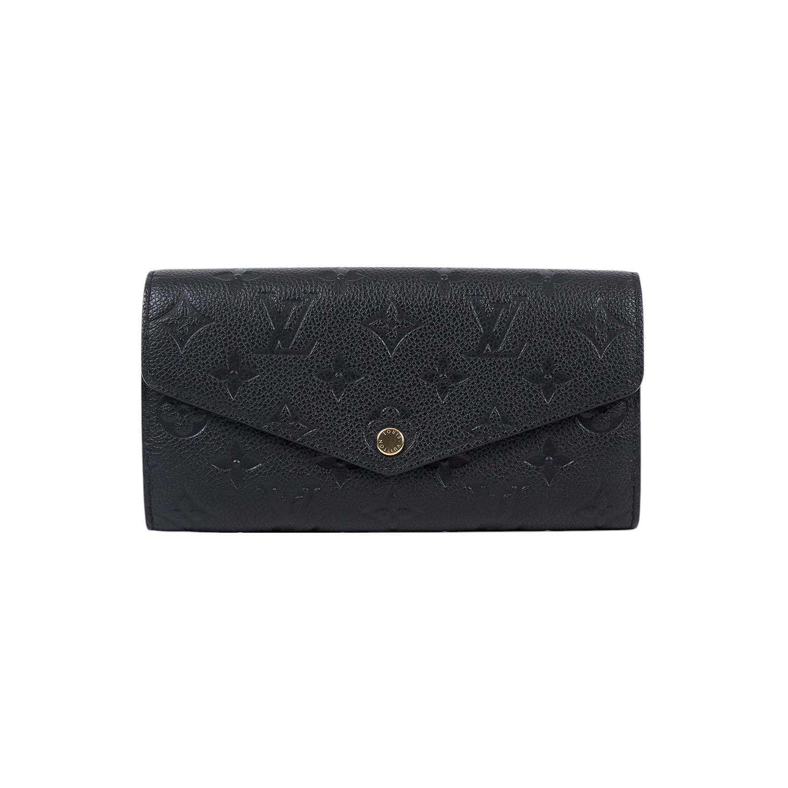 路易威登 LOUIS VUITTON Sarah 錢包 壓花牛皮 黑色 M82257 晶片款 黑SARAH長夾 原廠盒子/防塵袋