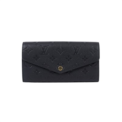 路易威登 LOUIS VUITTON Sarah 錢包 壓花牛皮 黑色 M82257 晶片款 黑SARAH長夾 原廠盒子/防塵袋