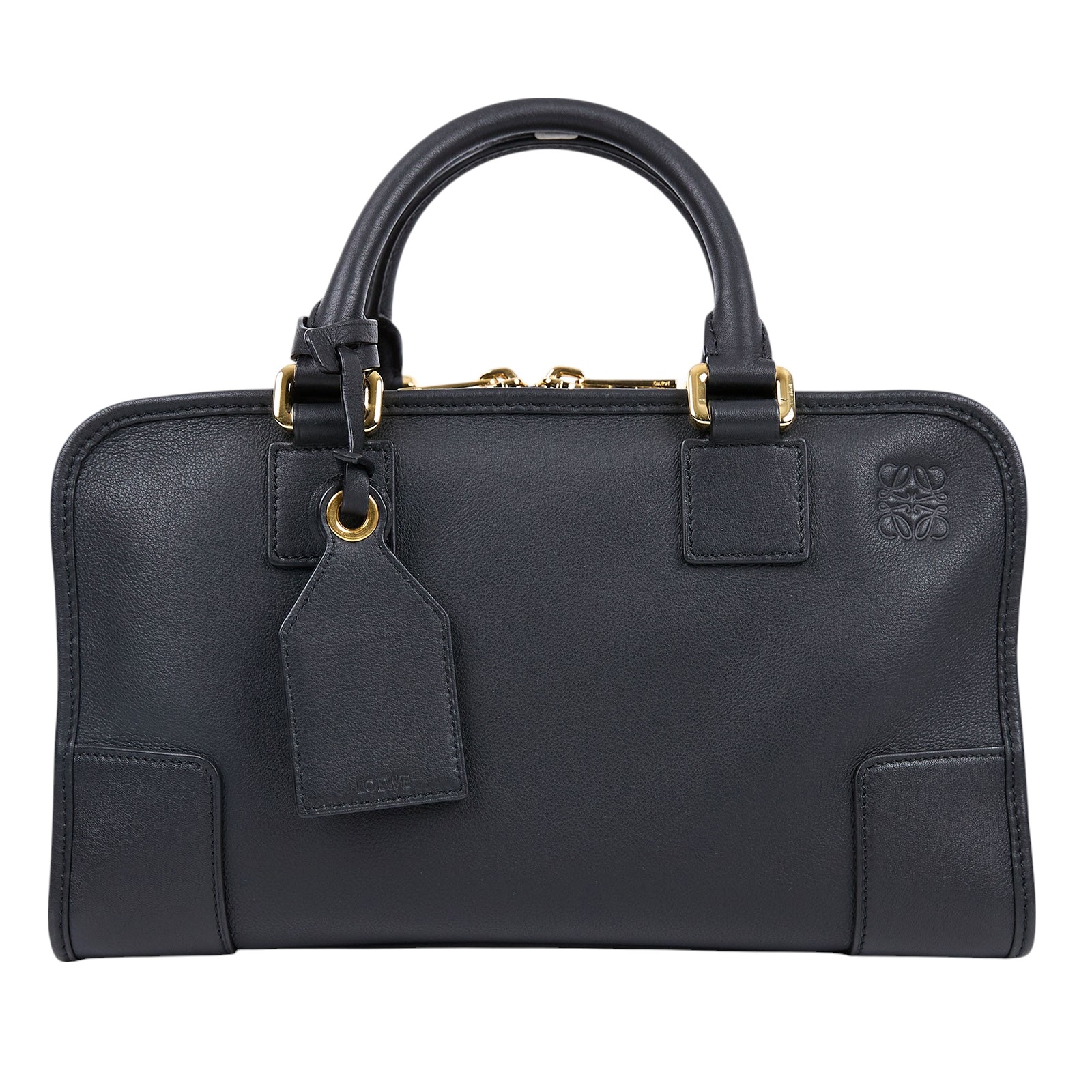 羅意威 LOEWE Amazona 28 bag 肩背 手提包 A039N08X01 黑AMAZONA 28 BAG 防塵袋/購買證明正本/背帶