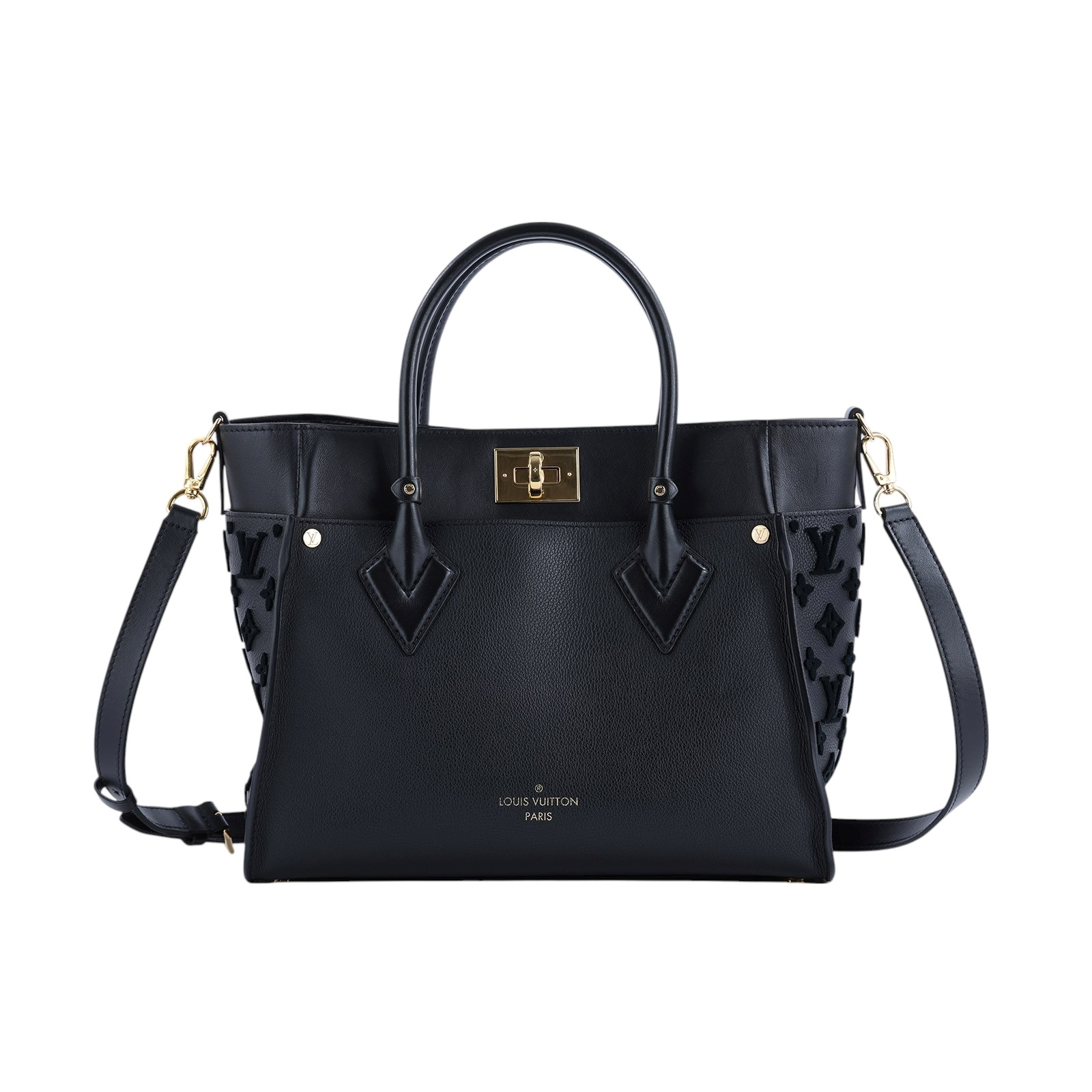 路易威登 LOUIS VUITTON On My Side MM 肩背 托特包 黑色 M53826 晶片款 黑金On My Side MM STARP/防塵袋