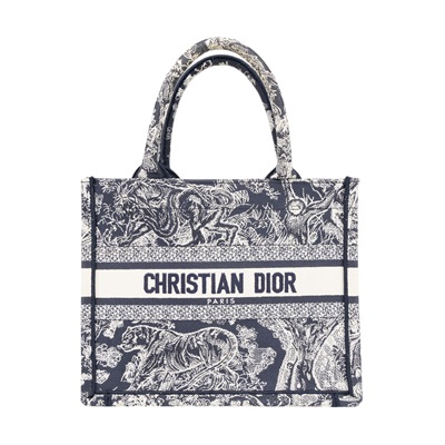 迪奧 CHRISTIAN DIOR Book Tote 小型 托特包 藍色 白色 M1265ZRGO 動物園BOOK TOTE SMALL 無附屬品