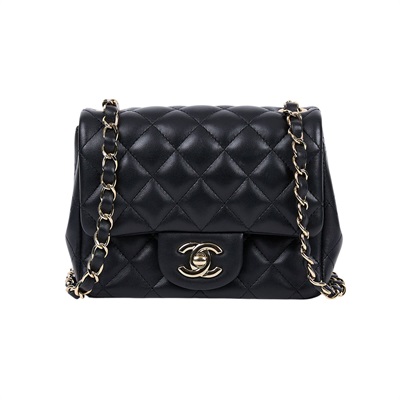 香奈兒 CHANEL CF 方形 迷你 口蓋包 A35200 29開黑金羊方胖 保證卡/防塵袋
