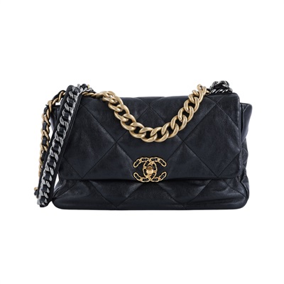 香奈兒 CHANEL 19 大型口蓋包 AS1161 29開黑19BAG 30CM 原廠盒子/防塵袋/保證卡