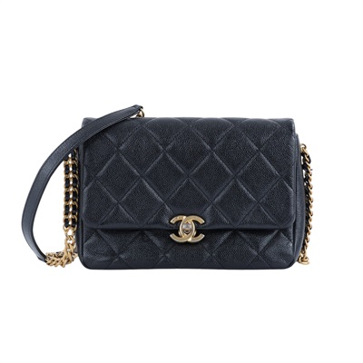 香奈兒 CHANEL Matelasse Chain 肩背 Melody 口蓋包 AS3103 晶片款 黑金荔枝MELODY掀蓋包 無附屬品