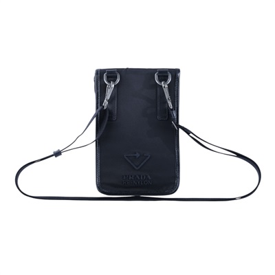 普拉達 PRADA Re-Nylon Saffiano 皮革 智慧型手機 保護套 2ZH109_2DMH 黑尼龍手機包 原廠盒子/防塵袋/保證卡