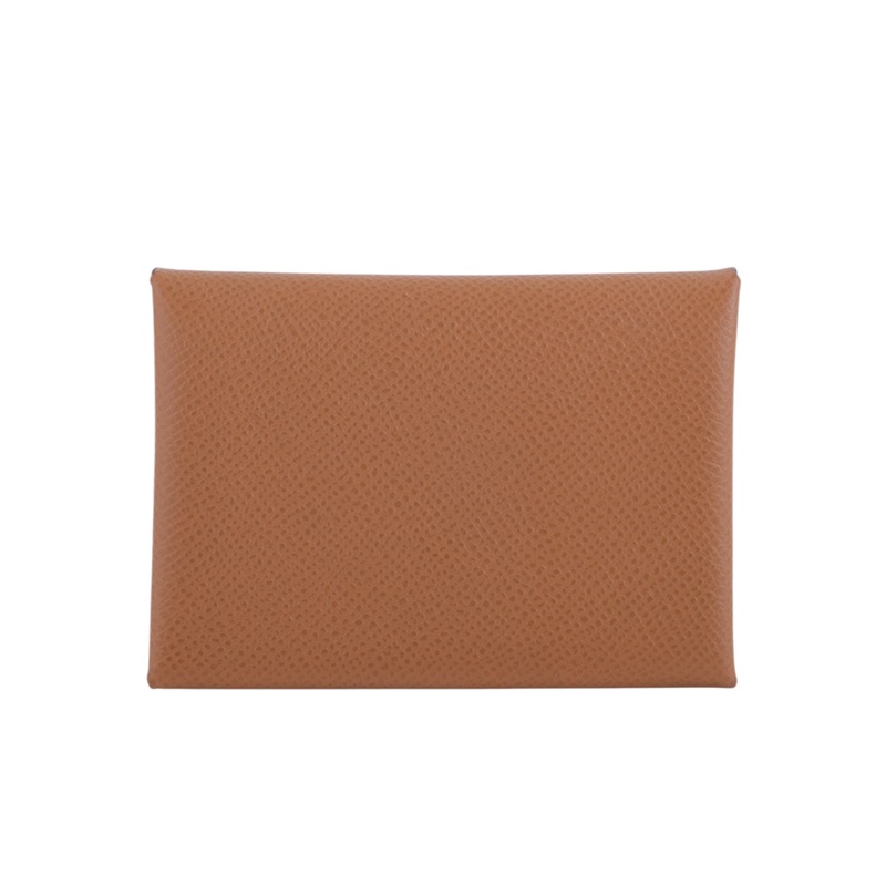 愛馬仕 Hermes Calvi Duo 卡包 金棕 銀色五金 H083035CK37 W刻金棕CALVI DUO 原廠盒子/購買證明影本