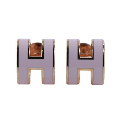 愛馬仕 Hermès Mini Pop H 耳釘 淺褐色 H608002F055 H608002F055/ST 02 64  原廠盒子/防塵袋/購買證明影本
