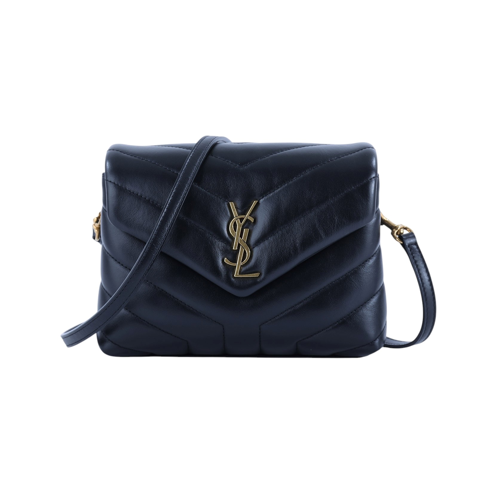 聖羅蘭 YSL SAINT LAURENT Loulou 絎縫 皮革 TOY 手袋 630951DV707 黑金LOULOU TOY 防塵袋 /背帶